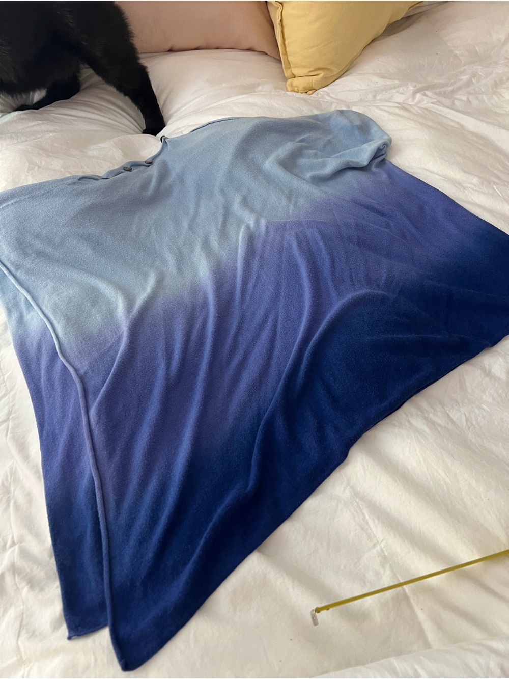 Eileen fisher L (one size) Blue Ombré Knit poncho
